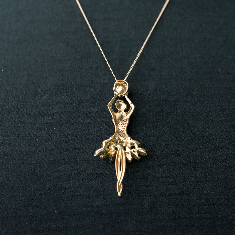 天然糯种翠绿翡翠舞者吊坠-红掌柜