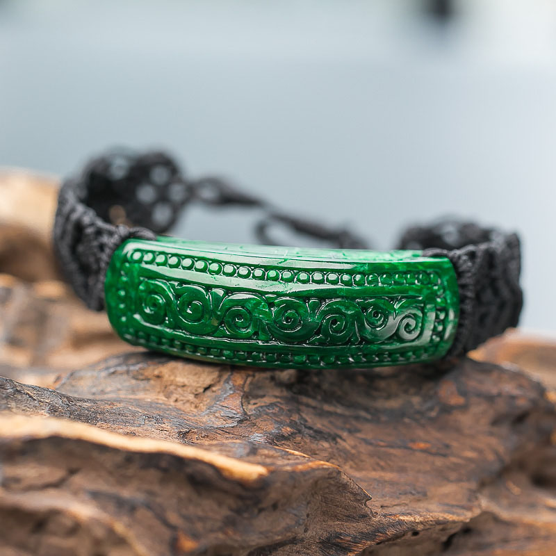 花青种翡翠手串-红掌柜