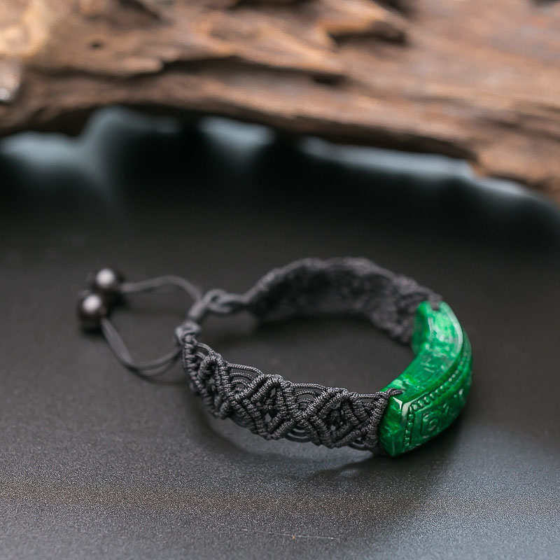 天然花青种翡翠手串-红掌柜