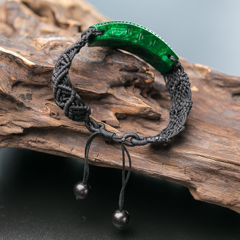 缅甸花青种翡翠手串-红掌柜