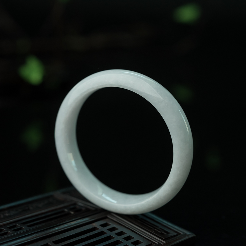 56.9mm糯种翡翠平安镯-红掌柜