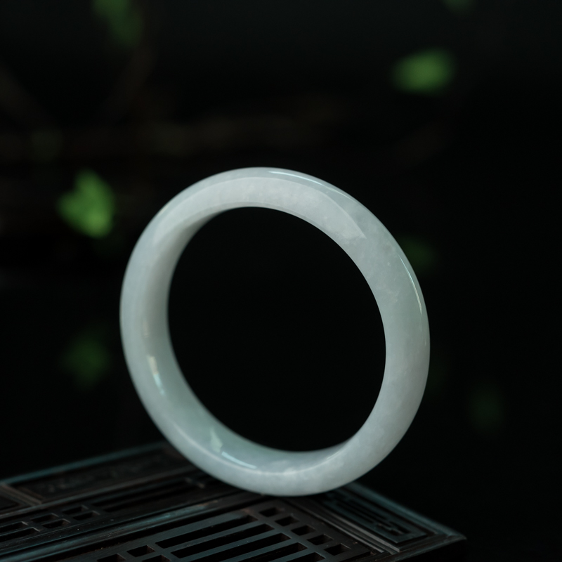 58.7mm糯种翡翠平安镯-红掌柜