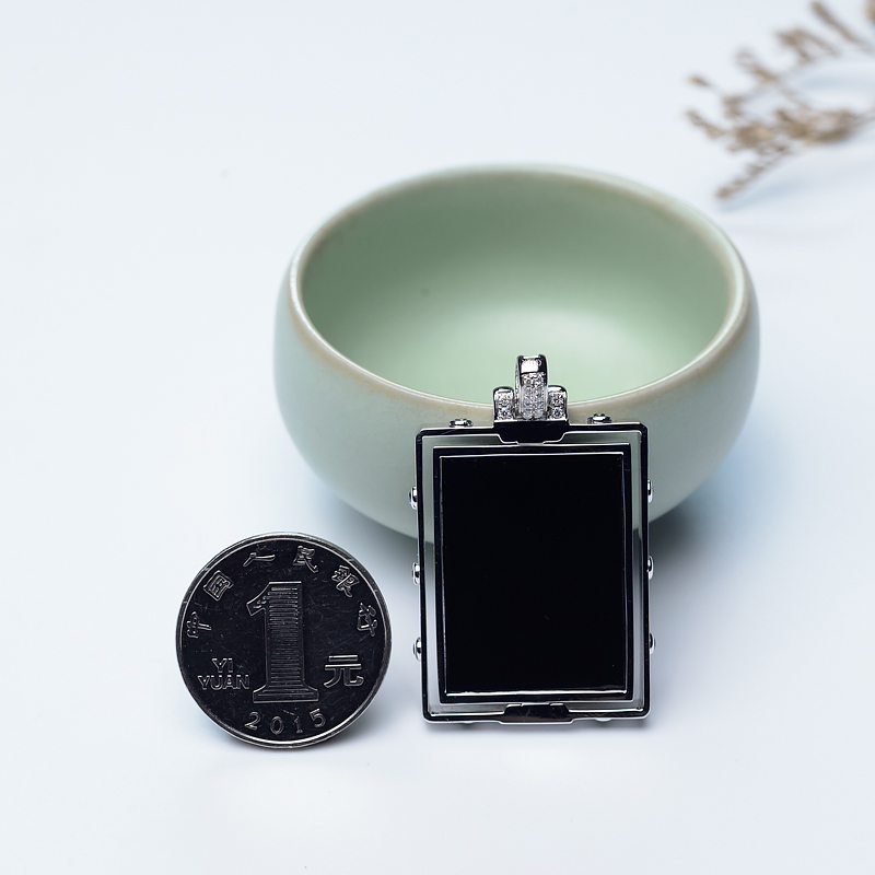 冰种墨翠无事牌-红掌柜