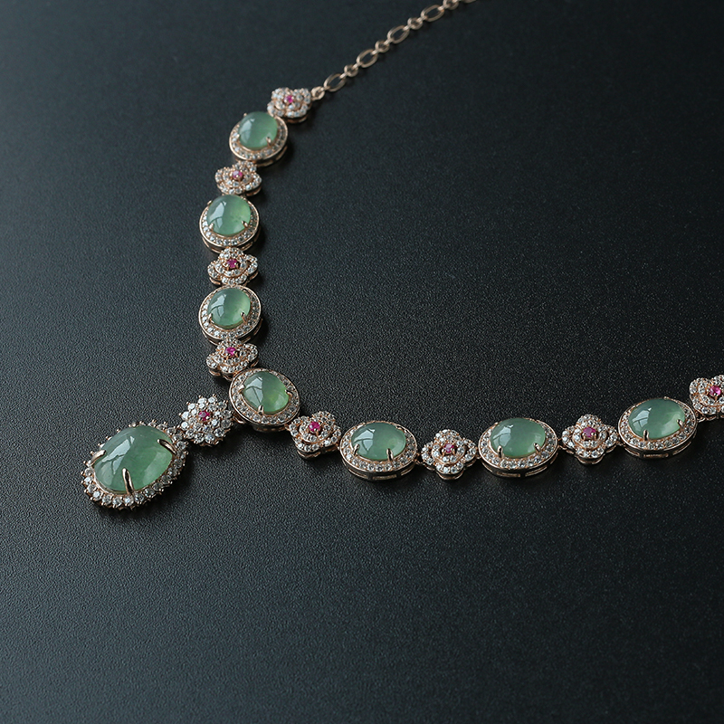 冰种晴水翡翠项链 - 红掌柜珠宝