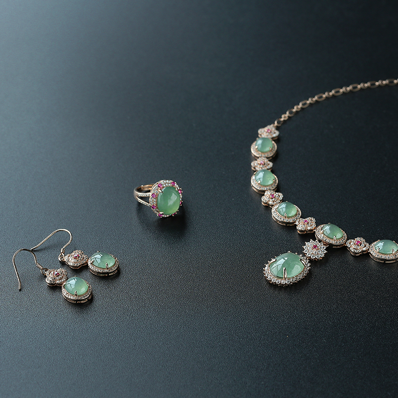 A货翡翠套装 - 红掌柜珠宝