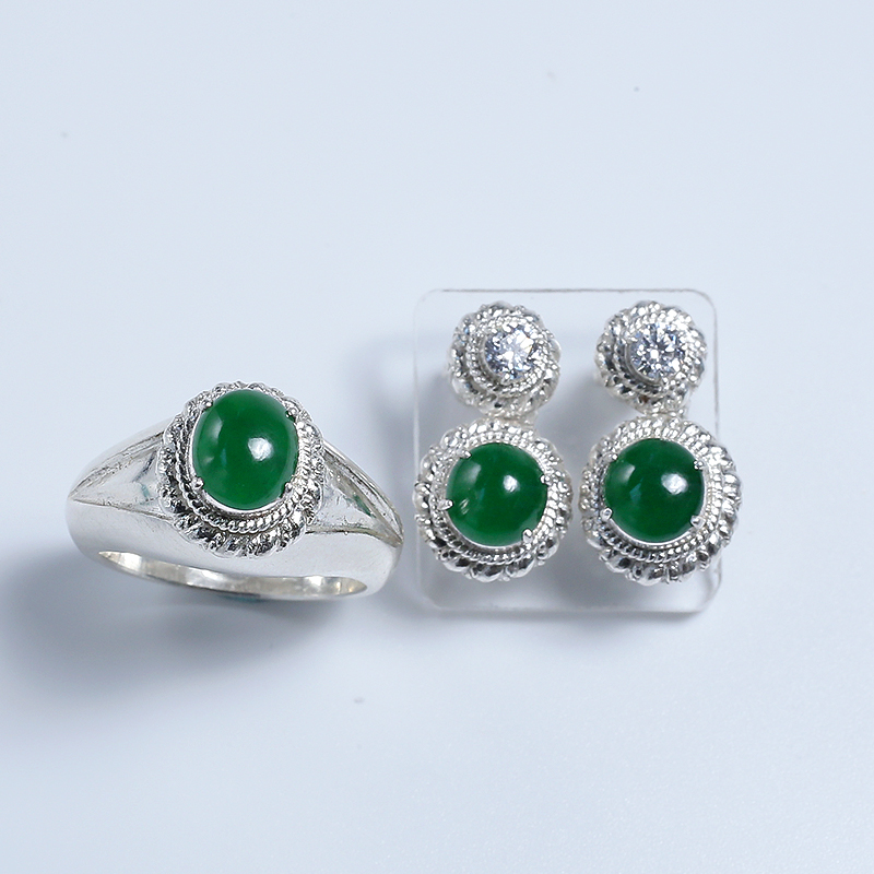 缅甸翡翠戒面 - 红掌柜珠宝