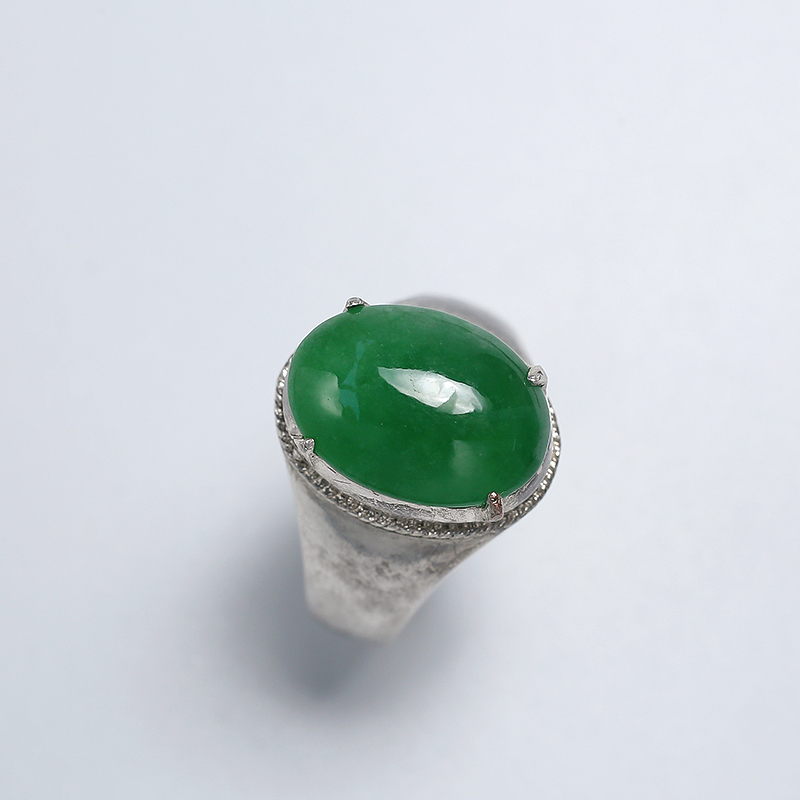 A货翡翠戒面 - 红掌柜珠宝
