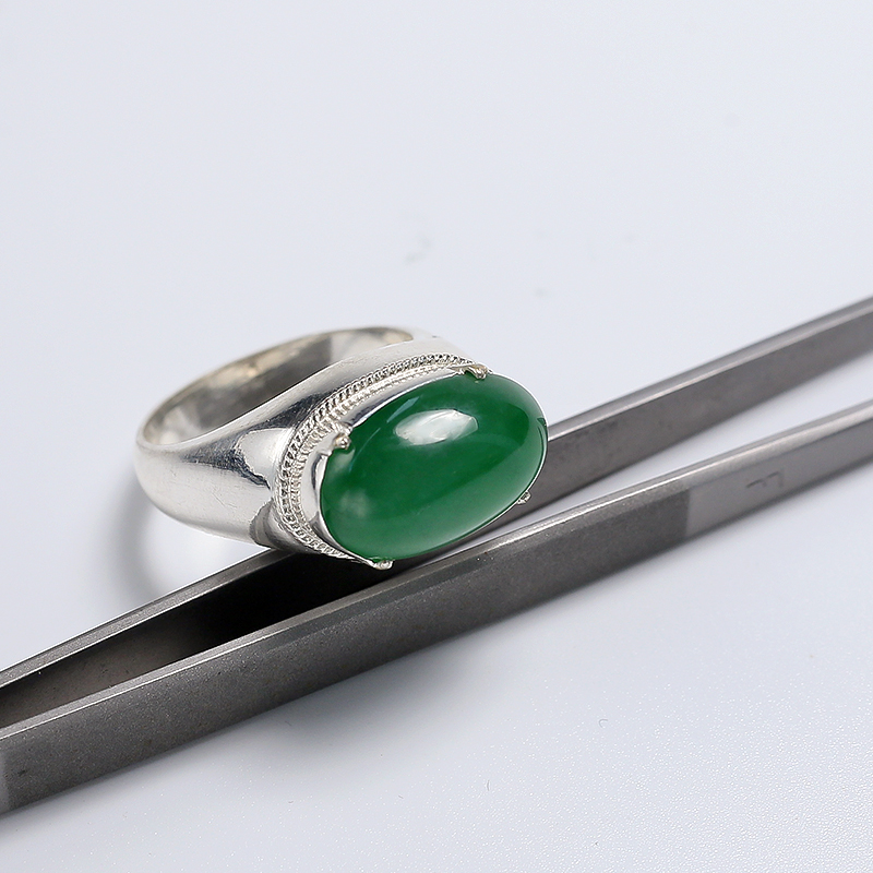 翠色翡翠戒面 - 红掌柜珠宝