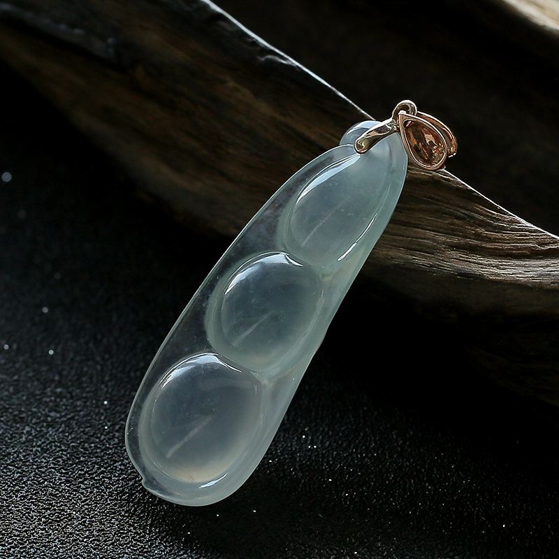 飘花翡翠福豆 - 红掌柜珠宝