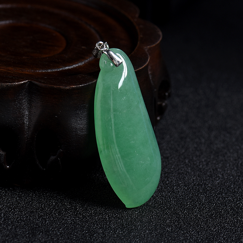 冰糯种阳绿翡翠福瓜吊坠-红掌柜