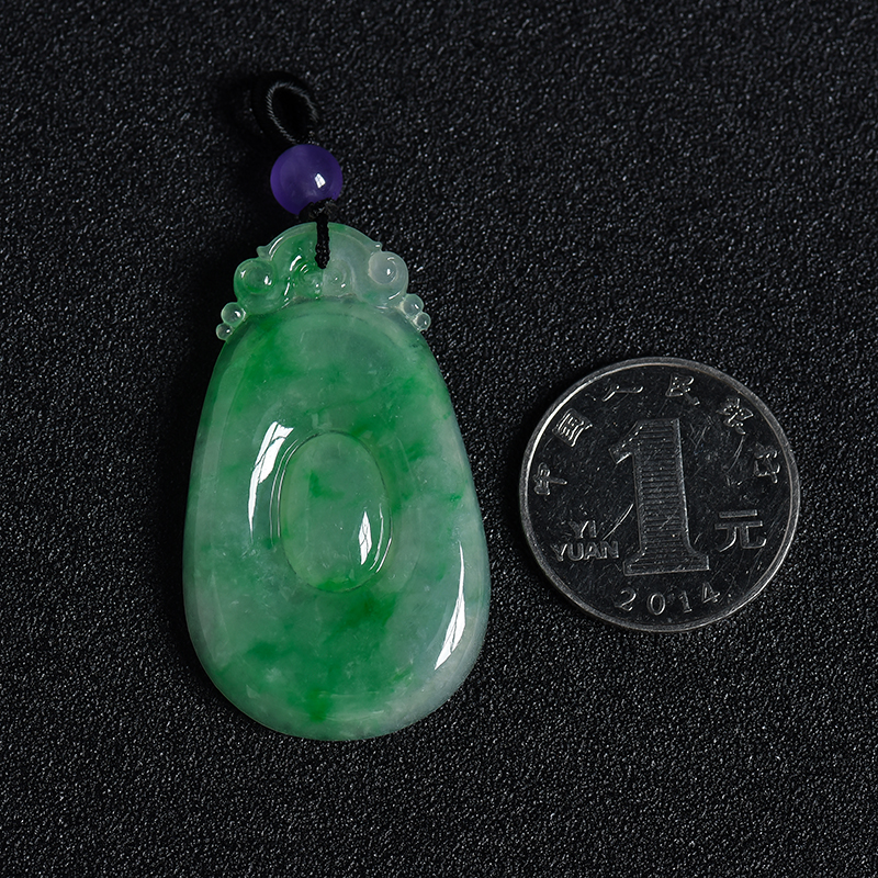 飘花翡翠吊坠 - 红掌柜