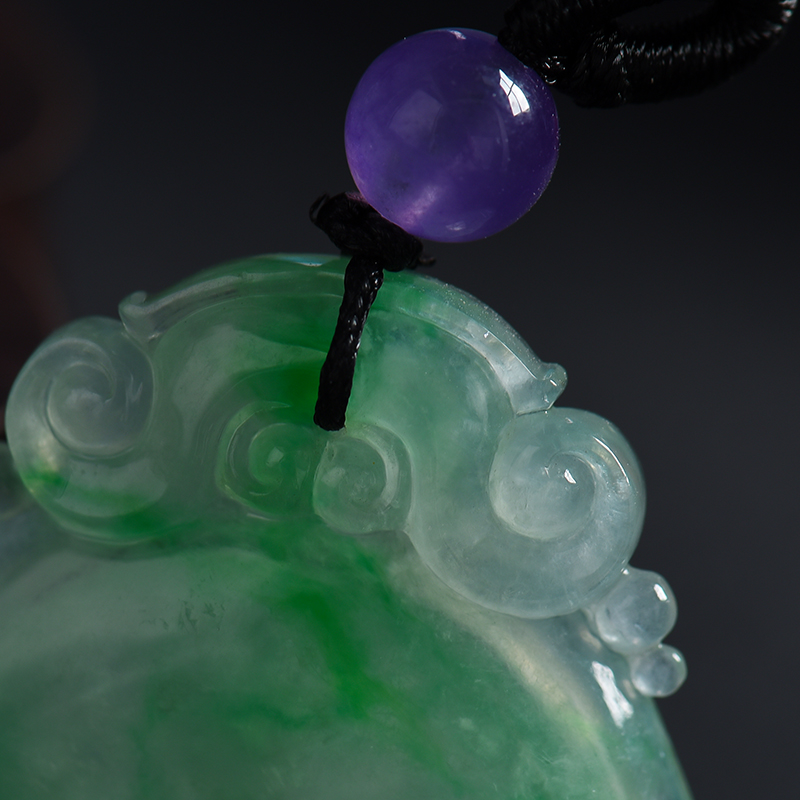 飘花翡翠如意吊坠 - 红掌柜