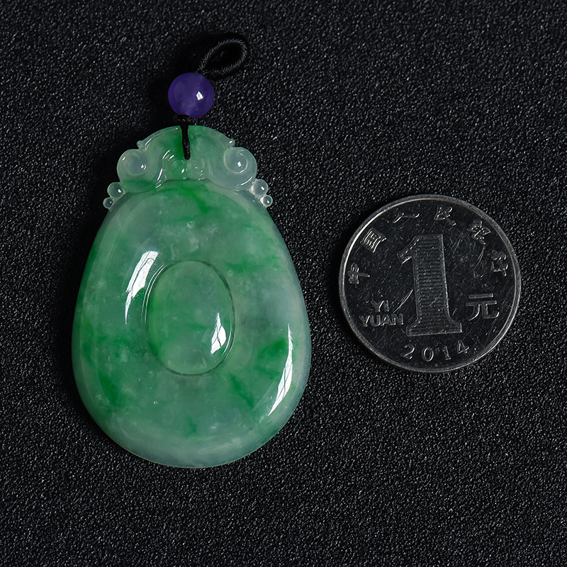 飘花翡翠吊坠 - 红掌柜