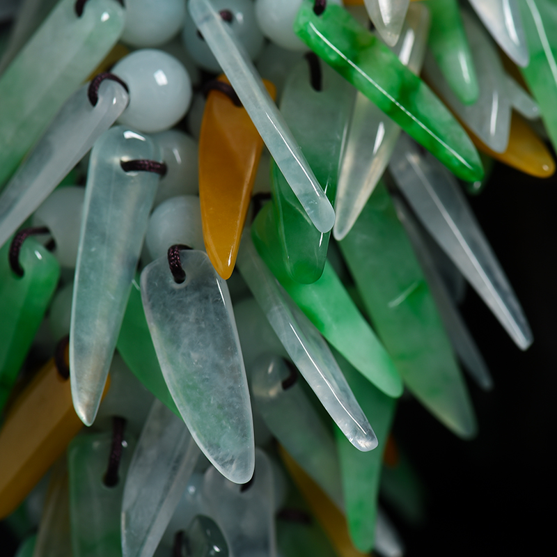 缅甸A货冰糯种翡翠车挂 - 红掌柜