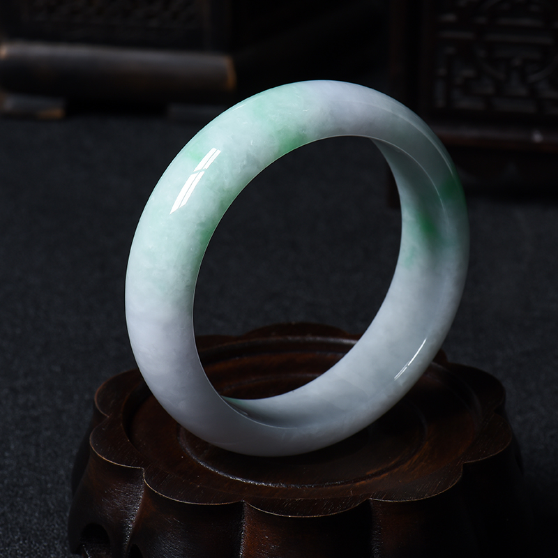57.5#糯种带绿翡翠福镯-红掌柜