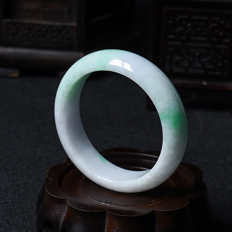 57.5#带绿翡翠福镯-红掌柜