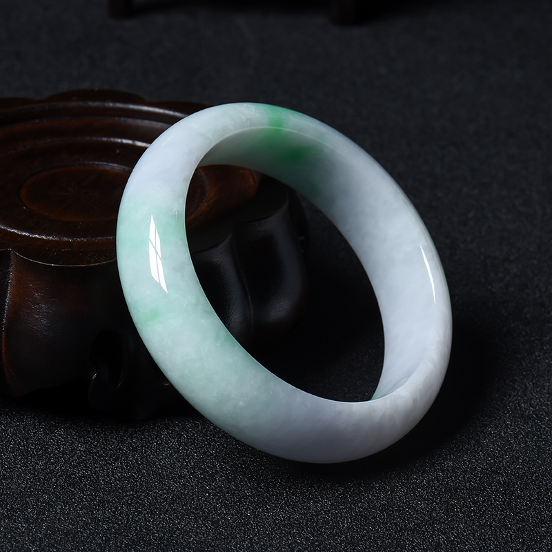 糯种带绿翡翠福镯-红掌柜