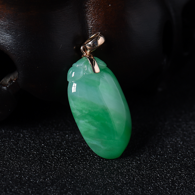 翡翠翠绿福瓜吊坠-红掌柜