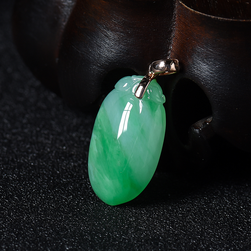 糯种翡翠福瓜吊坠-红掌柜