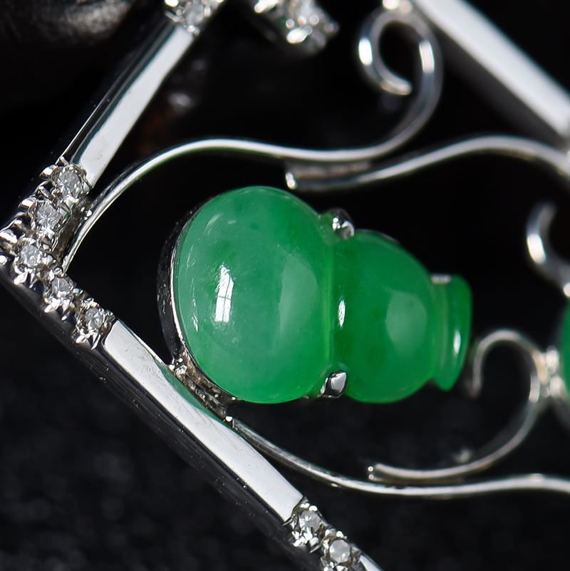 缅甸翡翠葫芦吊坠-红掌柜