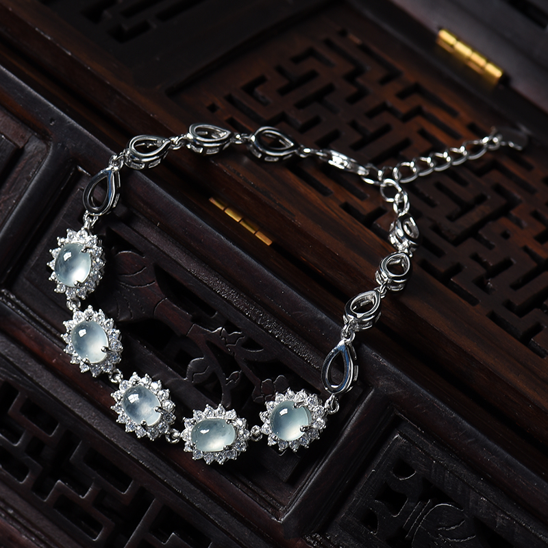 冰种翡翠手链-红掌柜