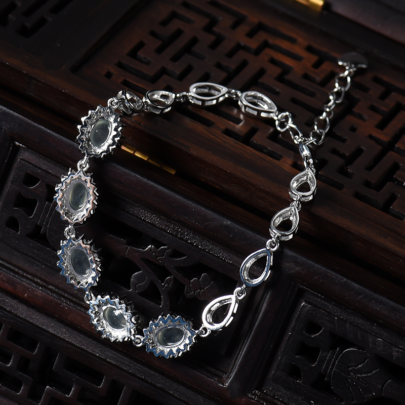 银镶翡翠手链-红掌柜