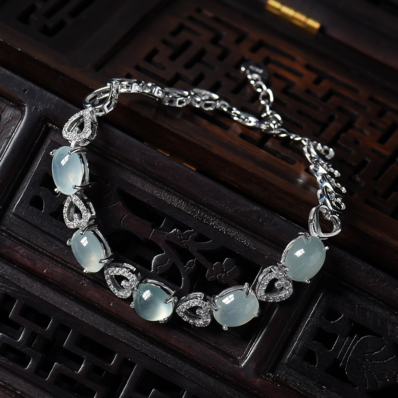 银镶翡翠手链-红掌柜