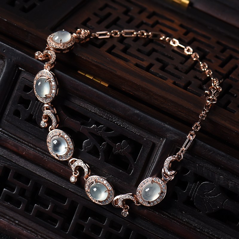 银镶晴水翡翠手链-红掌柜