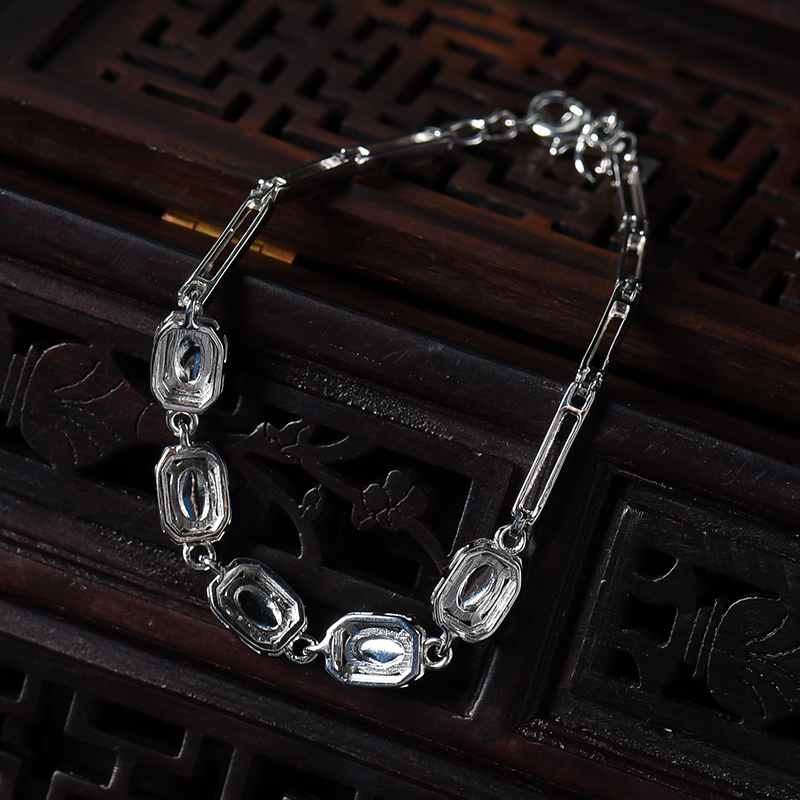 银镶冰种翡翠手链-红掌柜