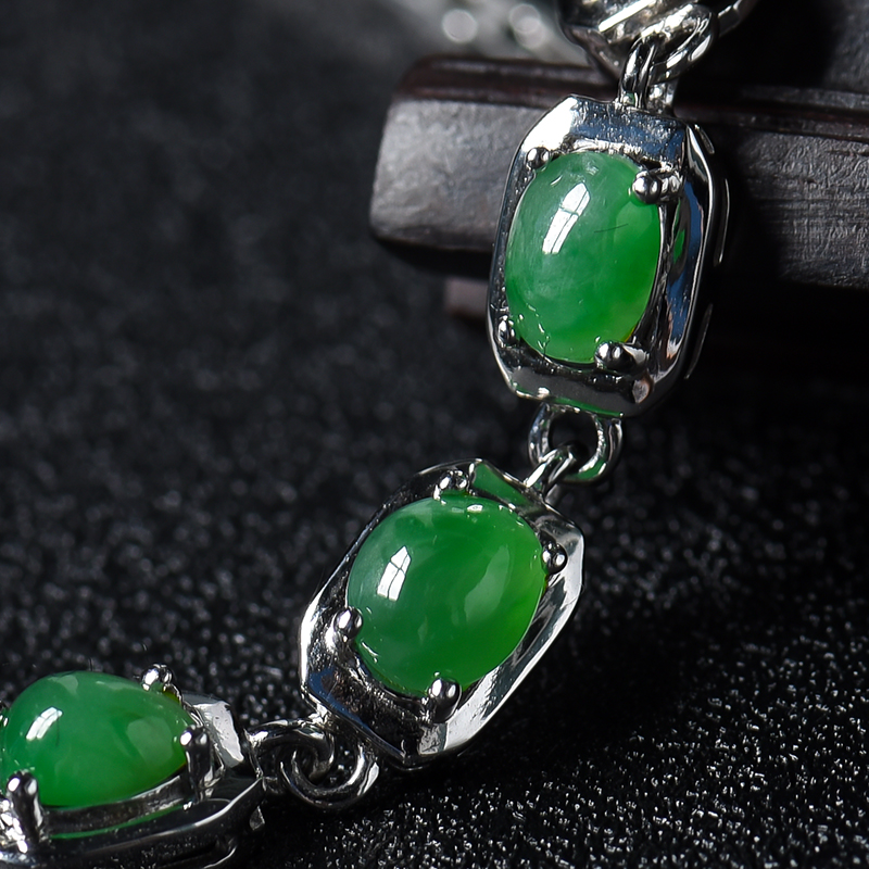 满绿翡翠手链-红掌柜