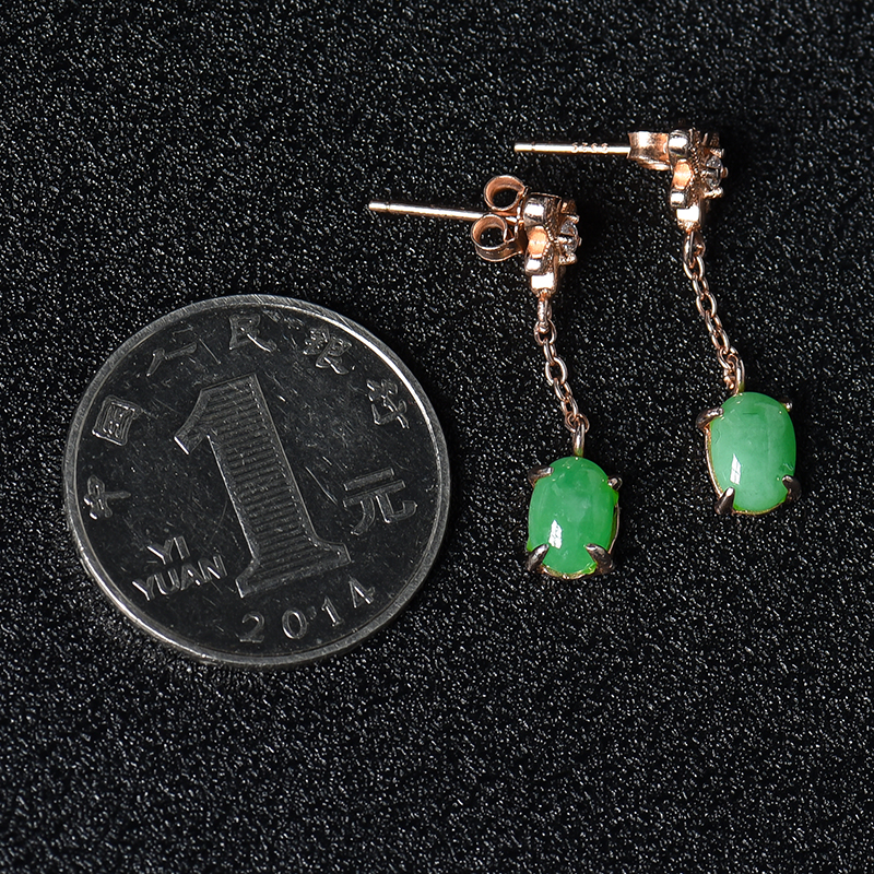 翡翠耳钉-红掌柜