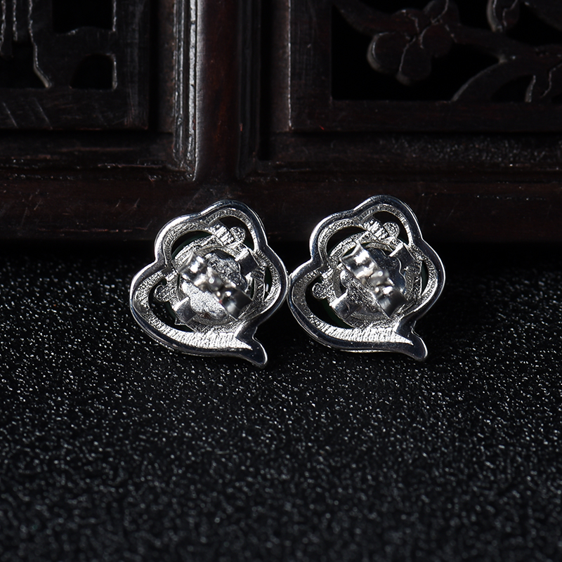 满绿翡翠耳钉-红掌柜