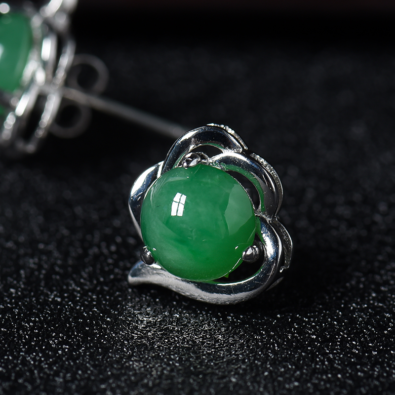 银镶冰糯种满绿翡翠-红掌柜