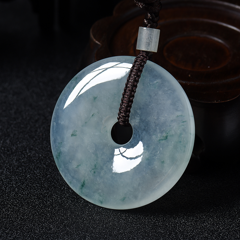 冰种飘花翡翠平安扣-红掌柜