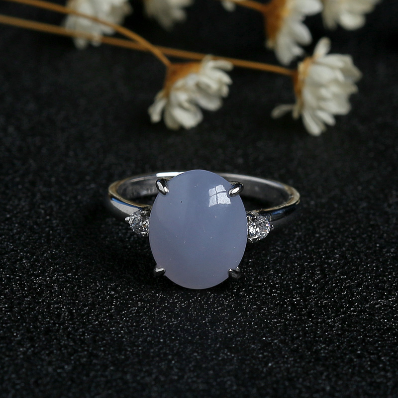 银镶糯种紫罗兰翡翠戒指-红掌柜