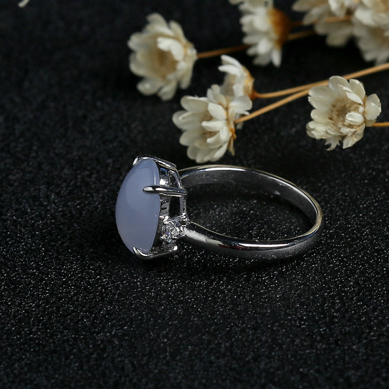 银镶紫罗兰翡翠戒指-红掌柜