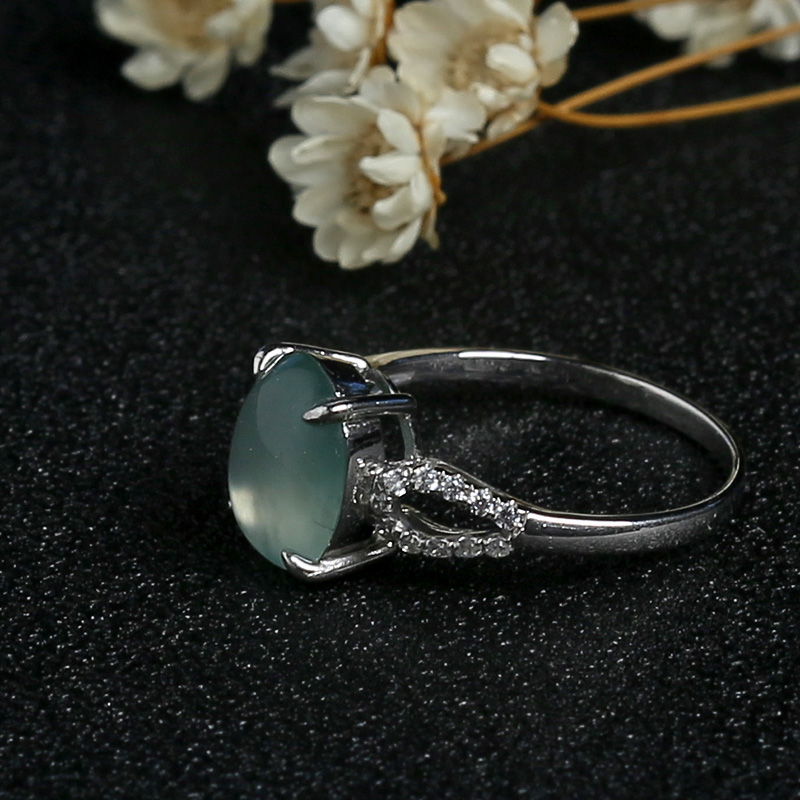 银镶晴水翡翠戒指-红掌柜