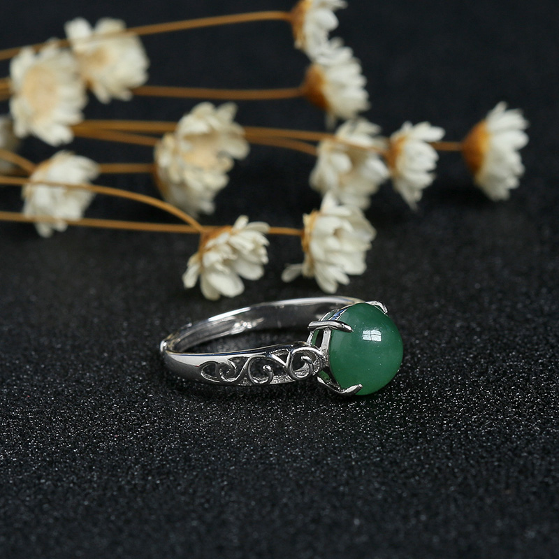 糯种油青翡翠戒指-红掌柜