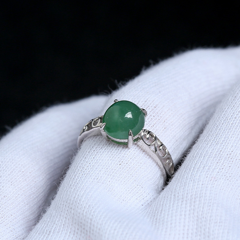 油青翡翠戒指-红掌柜