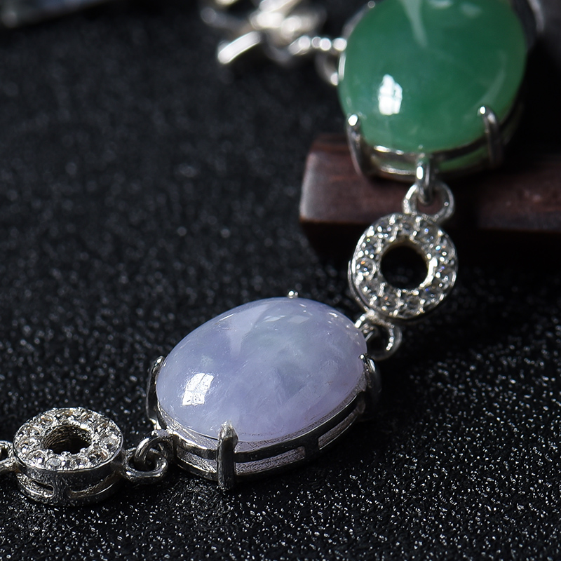 银镶糯翡翠手链-红掌柜