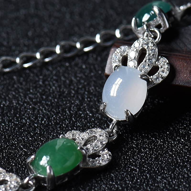 银镶翡翠手链-红掌柜