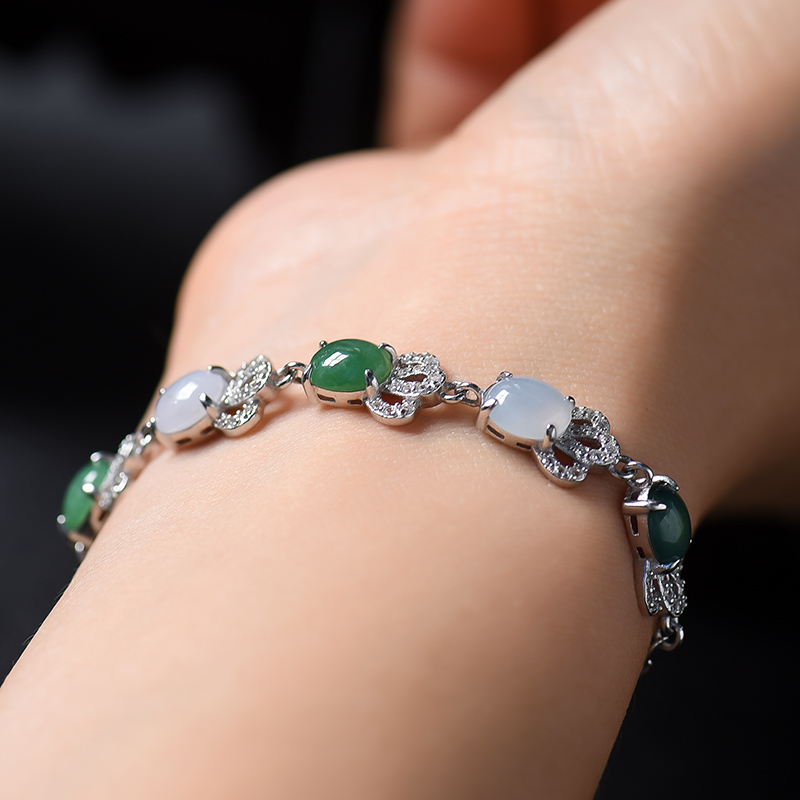 春带彩翡翠手链-红掌柜