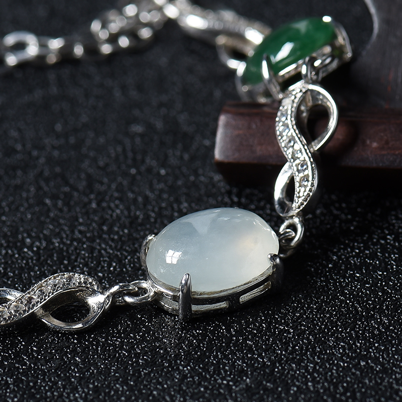 银镶翡翠手链-红掌柜