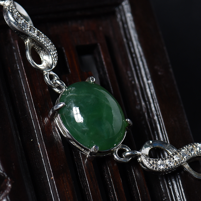 糯冰种翡翠手链-红掌柜