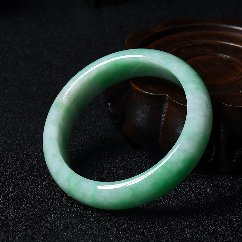 天然糯种翠绿翡翠手镯 - 红掌柜