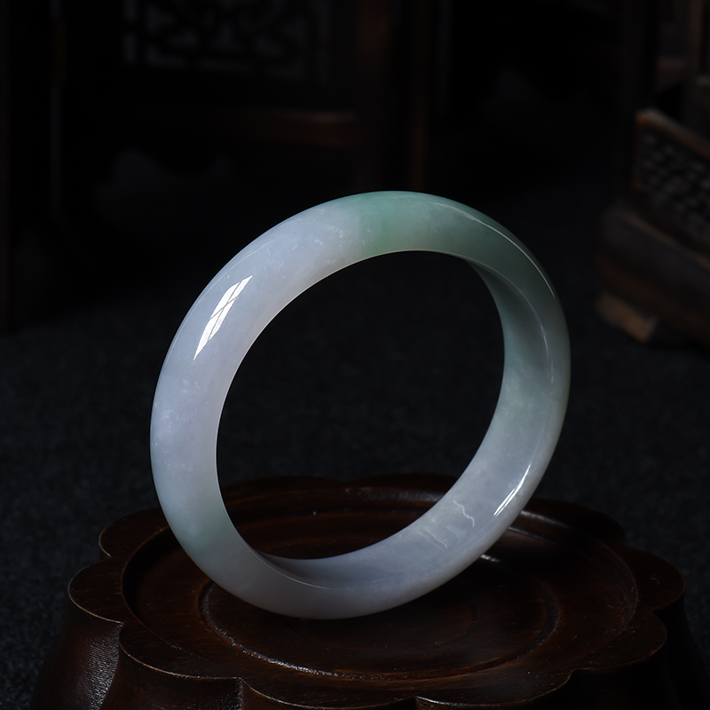 A货天然糯种晴底飘翠翡翠贵妃镯 - 红掌柜