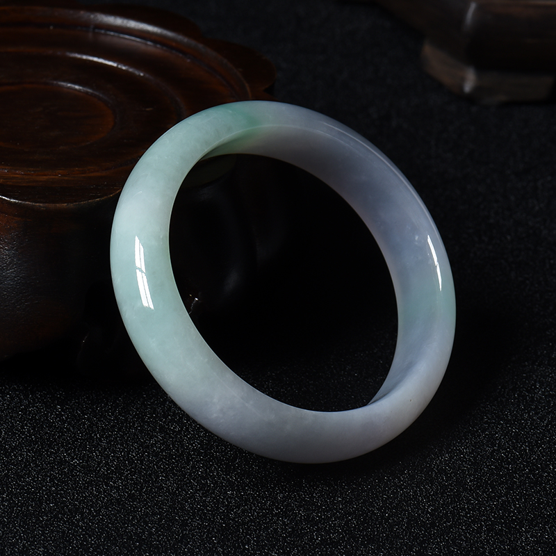 糯种晴底飘翠翡翠贵妃镯 - 红掌柜
