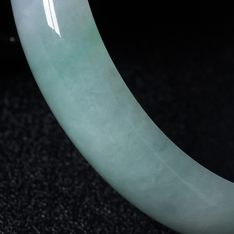 晴底飘翠翡翠贵妃镯 - 红掌柜