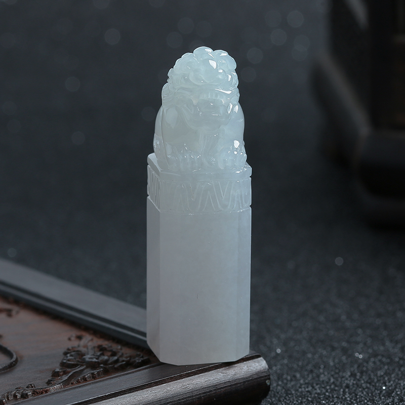 糯种貔貅翡翠印章-红掌柜珠宝