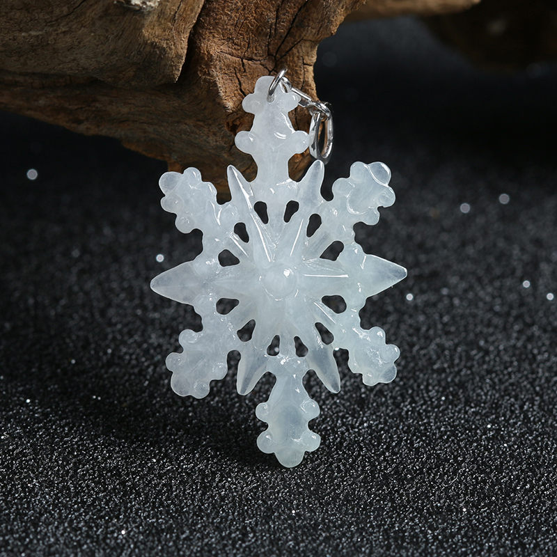 糯种翡翠雪花挂件 - 红掌柜珠宝
